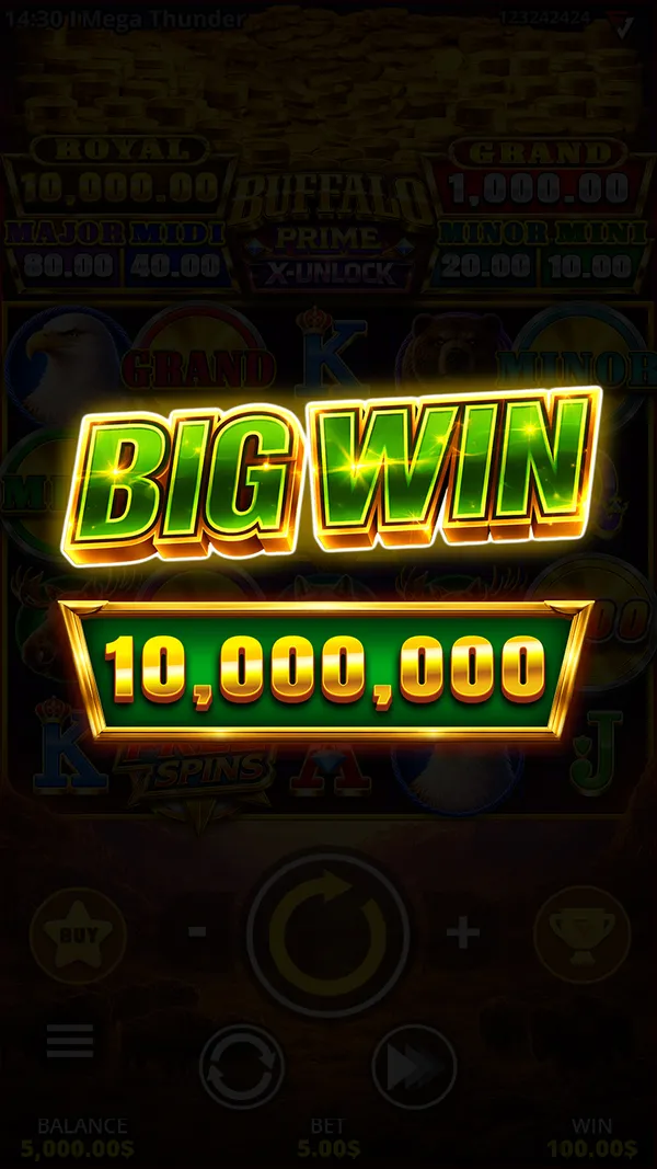 Buffalo Prime X-Unlock mobile — Big Win