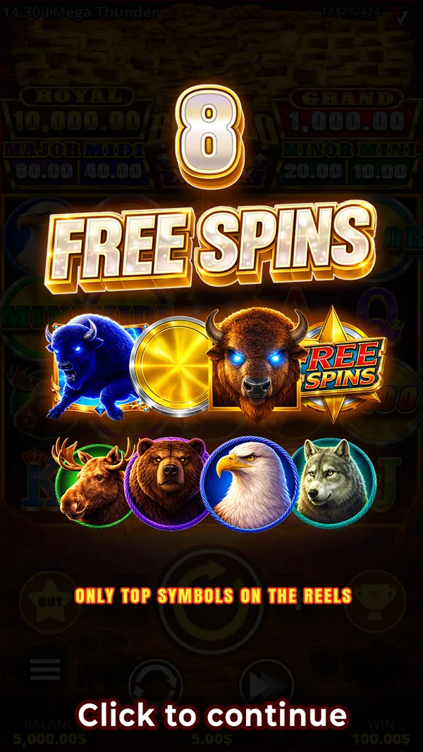 Buffalo Prime X-Unlock mobile — Free Spins round